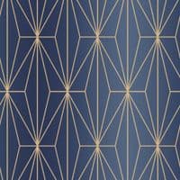 Muriva Kayla Luxury Geometric Navy & Bronze 703016 Wallpaper